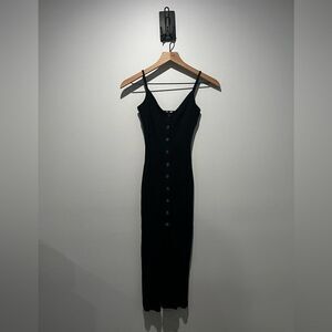 Princess Polly Black Ribbed Tank Top Bodycon Dress US 2